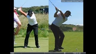 Jon Rahm golf swing  Long Iron faceon amp downtheline July 2017 [upl. by Kablesh]