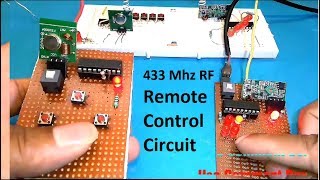 RF Remote Control Circuit Using 433 Mhz Module and HT12E Encoder and HT12D Decoder IC by Manmohan [upl. by Kleiman635]