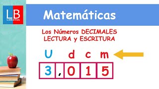 Los Números DECIMALES LECTURA y ESCRITURA ✔👩‍🏫 PRIMARIA [upl. by Dryfoos]