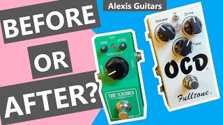 Pedal Stacking Tube Screamer before or after OCD In depth sound test [upl. by Allain433]