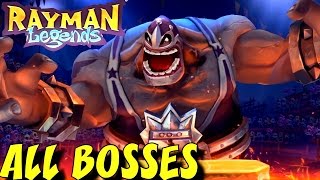 Rayman Legends All Bosses  Boss Fights PS4 2 Player [upl. by Ocker723]