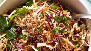 Asian Slaw  Crunchy Asian Cabbage Salad with Sesame Dressing [upl. by Quackenbush]