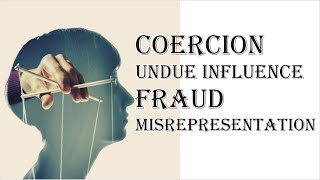 Coercion Undue Influence Fraud Misrepresentation  Indian Contract Act 1872  Law Guru [upl. by Yttocs]