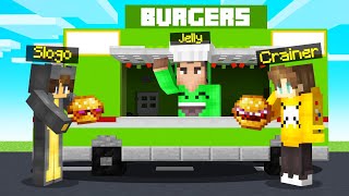 Opening JELLY’S FOOD TRUCK In MINECRAFT [upl. by Annahsit]