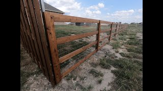 Beautiful Wood 4 Rail Farm Fence w Mesh [upl. by Alesi]