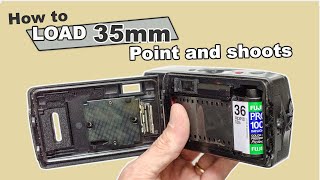 Loading and rewinding 35mm film in a point and shoot camera Beginners Guide [upl. by Dorren675]