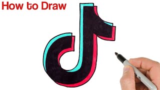 How to Draw Tik Tok Logo Easy for Beginners [upl. by Ricketts]