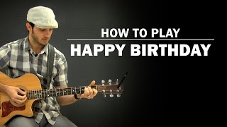 Happy Birthday Song  How To Play  Beginner Guitar Lesson [upl. by Eetnom]