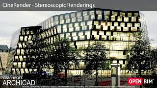 ARCHICAD 22  CineRender  Stereoscopic Renderings [upl. by Sinnod17]