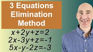 Solving Systems of 3 Equations Elimination [upl. by Airdnahs]