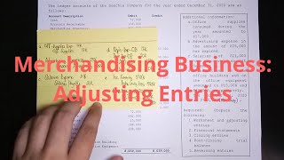 Merchandising Business Completing the Accounting Cycle Part 1  Adjusting Entries [upl. by Aihsemak955]