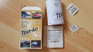 TearAid Type A Fabric Repair SeeThru Tape Patch Kit [upl. by Koss]