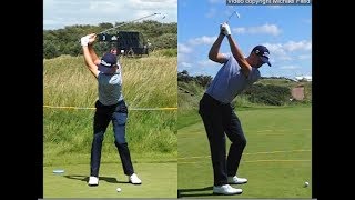 Justin Thomas golf swing  Long Iron faceon amp downtheline July 2017 [upl. by Mandeville623]