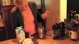 Nespresso Aeroccino Plus Frother Review Frothing Almond Milk [upl. by Oisorbma]