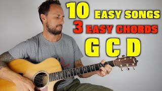 10 Easy Songs 3 Easy Chords G C D [upl. by Ajak]